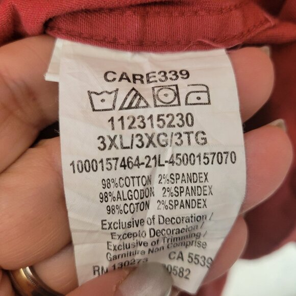 Wrangler Mens Shirt 3XL Short Sleeve Button Up Cotton Blend Rust Red RED10E - Picture 8 of 8